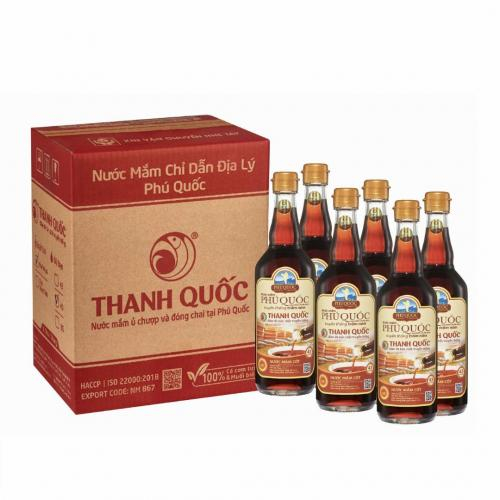 Nước Mắm Chỉ Dẫn Địa Lý Phú Quốc - Thanh Quốc 43N, 520ml x 6 Chai